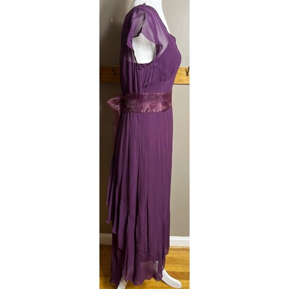 Vtg April Cornell Dress Plum Maxi Dark Feminine Whimsygoth Goth Sheer Women XS-S - Picture 13 of 16